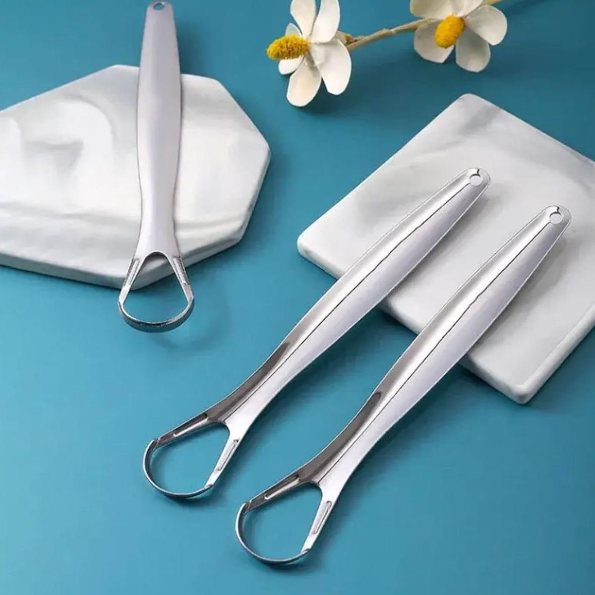 Tongue Scraper for Adults and Kids, Metal Tongue Cleaner