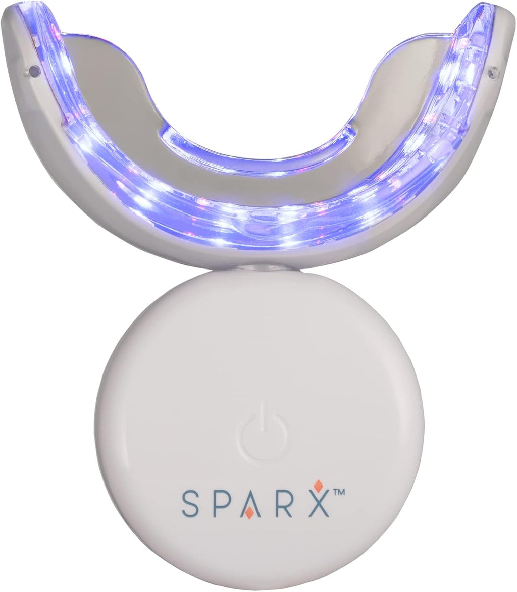 Wireless Teeth Whitening Kit with LED Light for Sensitive Teeth Remove Stains like Coffee, Smoking, Wine. Whiten Smile for Long Lasting Results, Includes 3 Gel Syringes, 1 Dual LED Mouthpiece